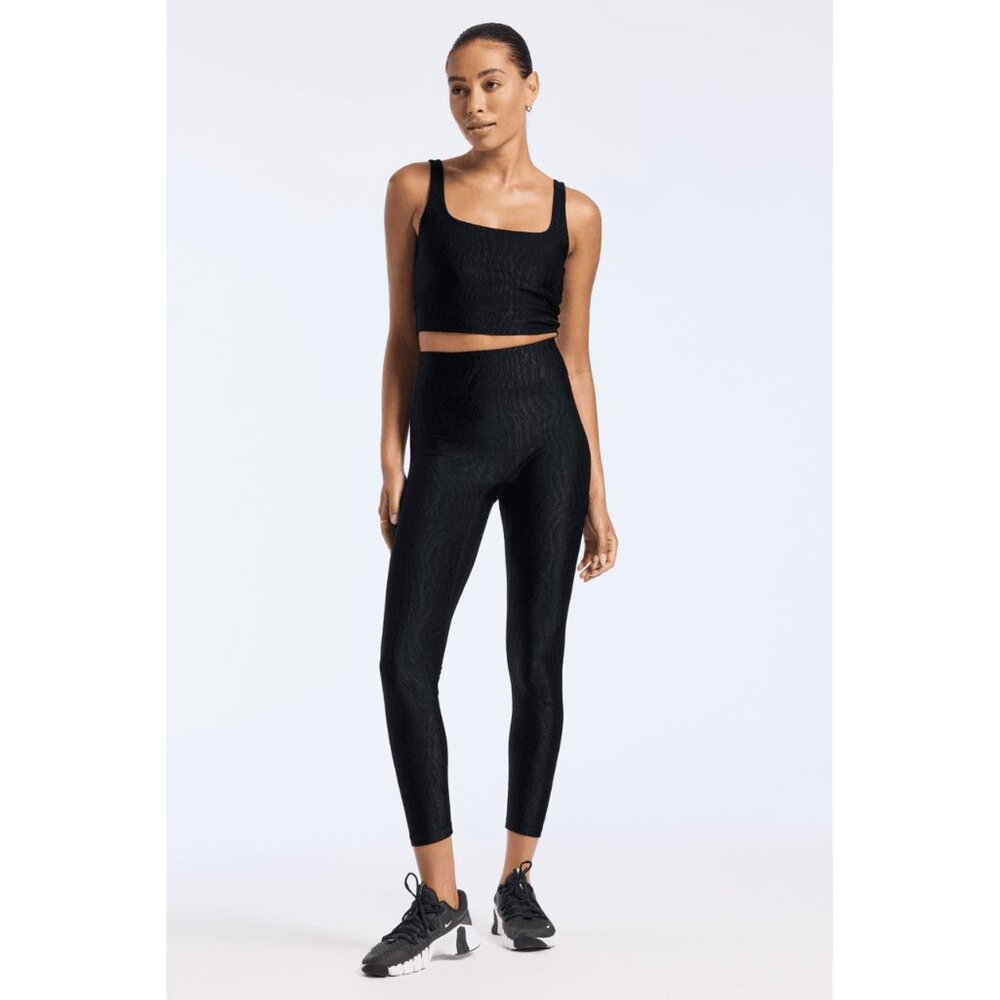 BANDIER Center Stage BLACK Jacquard LEGGINGs SMALL NEW WOT